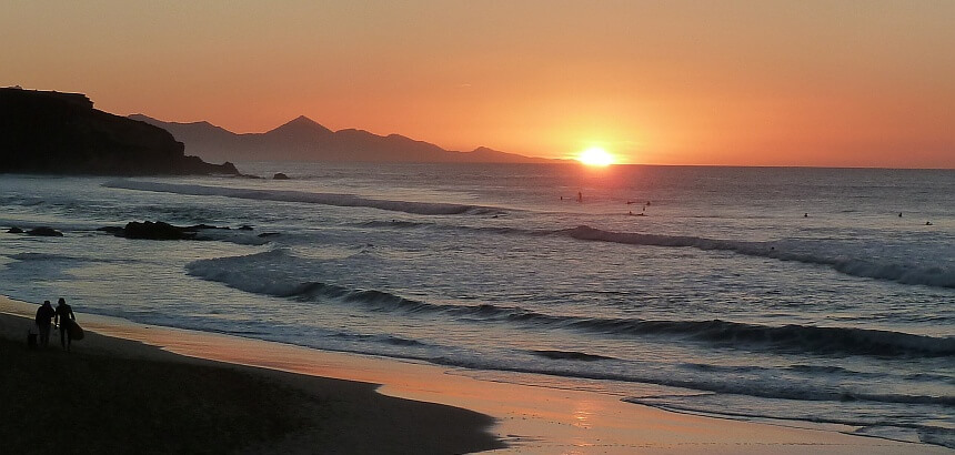 Fuerteventura surfen_Sonnenuntergang ind La Pared