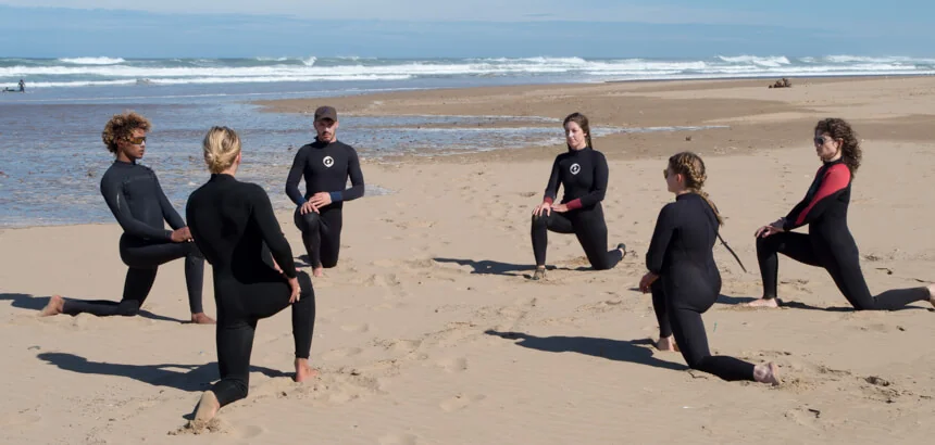 Erwärmung bei der Surf Lesson Erwärmung bei der Surf Lesson