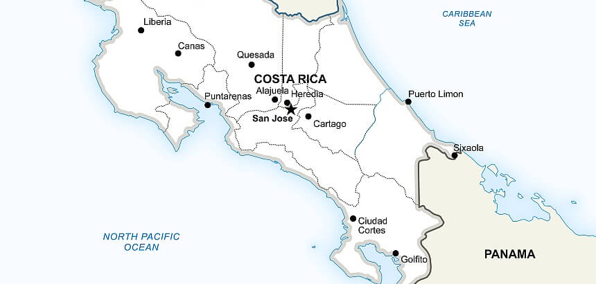In Costa Rica surfen_Landkarte