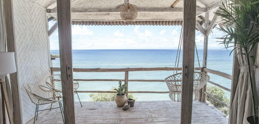 Ausblick auf den Reefbreak im Dreamsea Surfcamp Bali