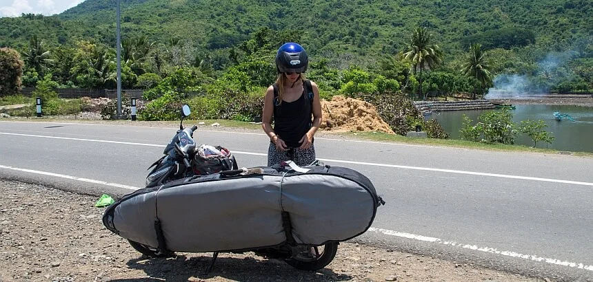 Boardbag am Roller
