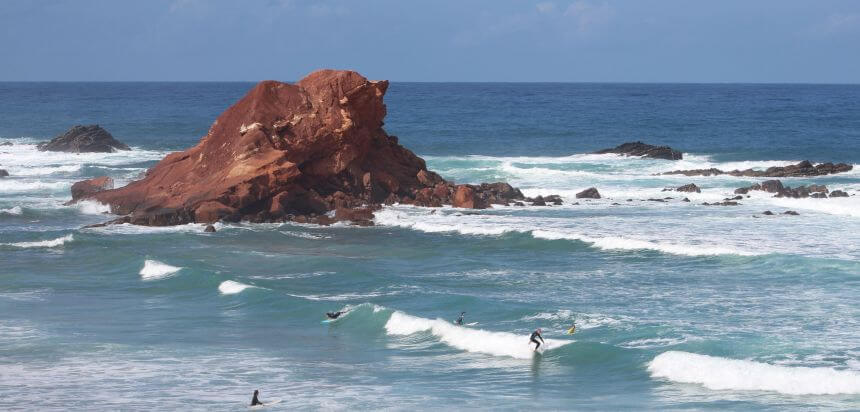 TSE Surfcamp Portugal bei einem Surfkurs an der Westküste der Algarve