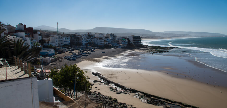 Hashpoint Surfcamp Marokko in Taghazout - Blick von der Terasse