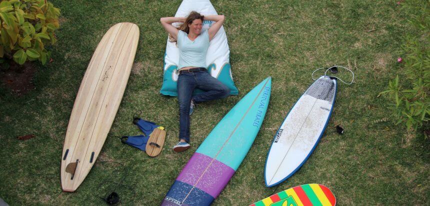 Kuntiqi Board aus Balsaholz im SaltyWay Surfcamp Kuntiqi Board aus Balsaholz im SaltyWay Surfcamp