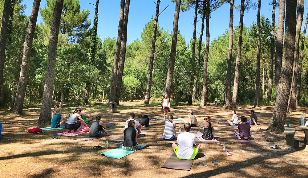 Tägliche Yogasession im Pinienwald