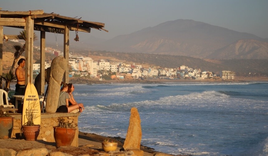 Blick vom Surfspot Anchor Point auf Taghazout in Marokko