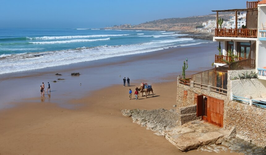 Der Surfspot Hash Point in Taghazout ist gut geeignet zum Surfen lernen in Marokko