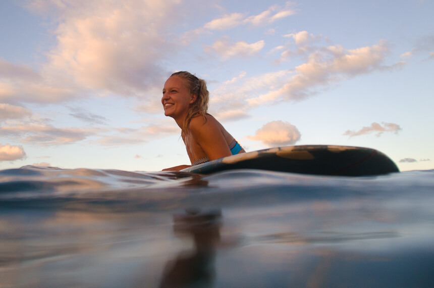 Sarah Zahn im Lineup - endlisch wieder surfen!