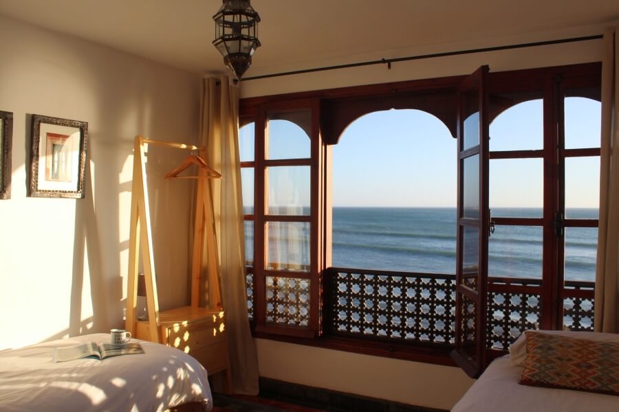 Doppelzimmer mit Meerblick im Hashpoint Surfcamp Marokko Taghazout