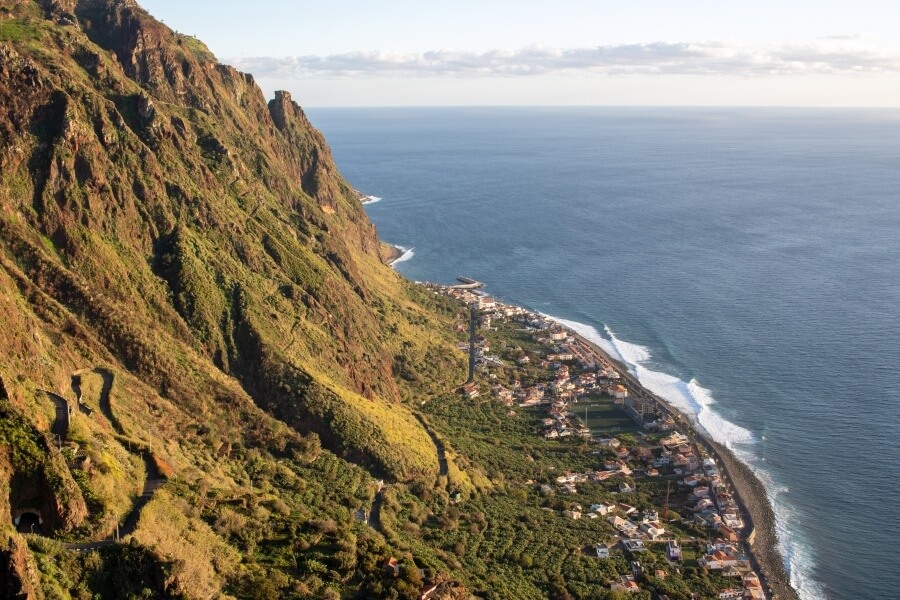 Paul do Mar auf Madeira, Portugal, von oben