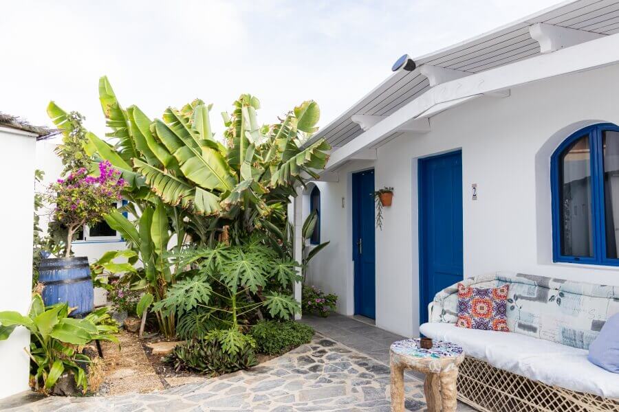 Bungalow im Garten vom La Cometa Surfhouse in Corralejo Fuerteventura