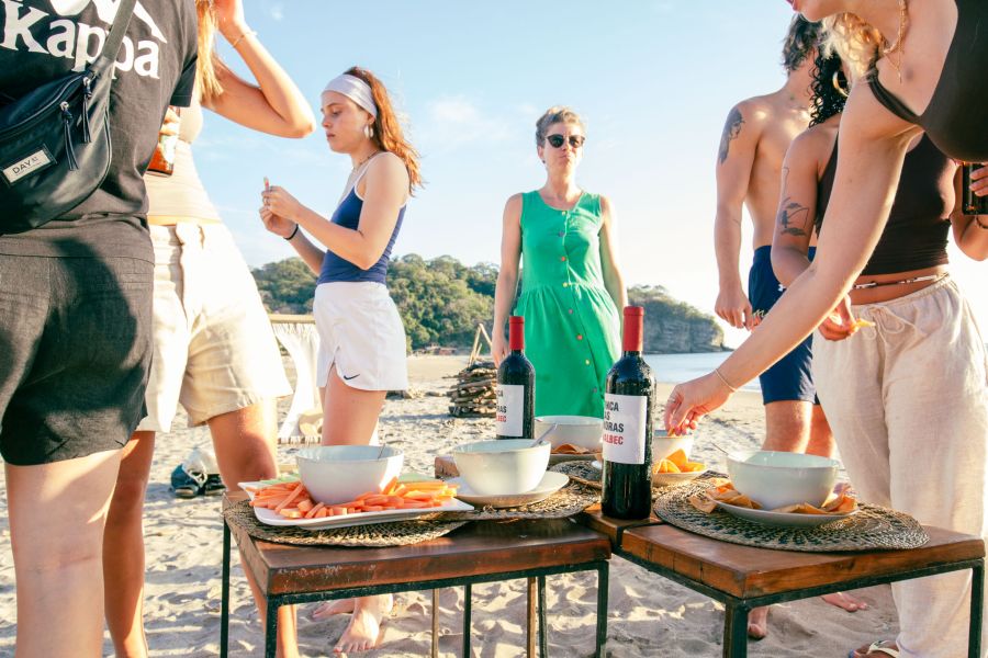 Picknick am Strand in San Juan del Surf Nicaragua